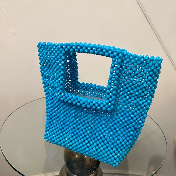 Beaded turquoise small bag - Picture 2 of 2